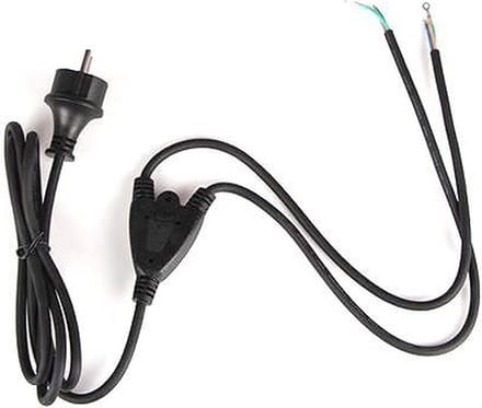 Neopreen buiten kabel 2 meter - 3x 0.75mm met stekker - 2 voudig