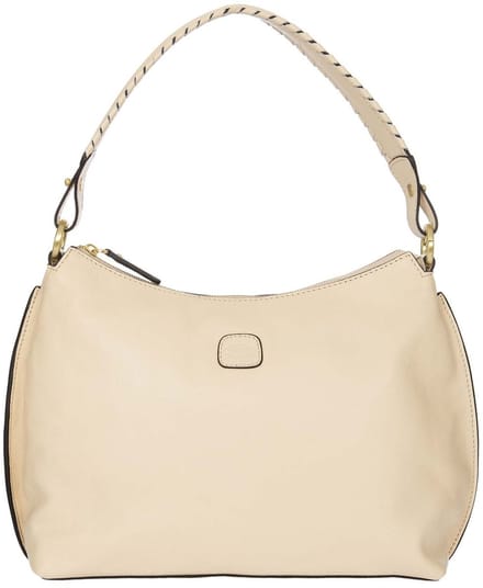BRIC'S Leren Schoudertas Volterra Hobo Bag Ivory Crème