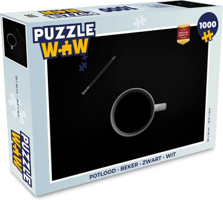 Puzzel Potlood - Beker - Zwart - Wit - Legpuzzel - Puzzel 1000 stukjes volwassenen