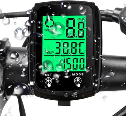 ZRSS® Kilometerteller Fiets - Fietscomputer draadloos - Snelheidsmeter Waterdicht - 20 Functies