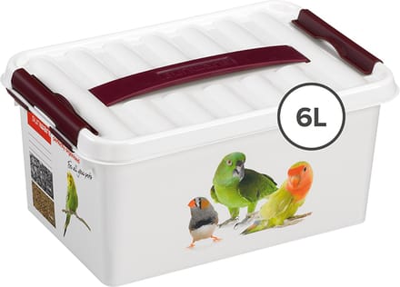 Sunware Q-line huisdieren opbergbox 6L - 30x20x14 cm - Wit/Rood