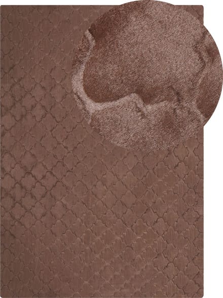 GHARO - Hoogpolig vloerkleed - Bruin - 160 x 230 cm - Polyester