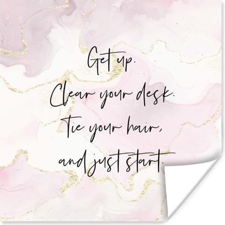 Poster Studenten - Quotes - Motivatie - Marmer - 75x75 cm
