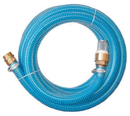 Aanzuigslang-set 1" (=25mm) - 4 mtr + RVS zuigkorf + messing aansluiting