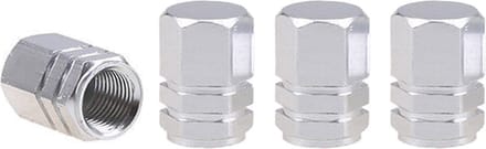 AMiO Universele Ventieldoppen Aluminium voor Auto Zilver (set)