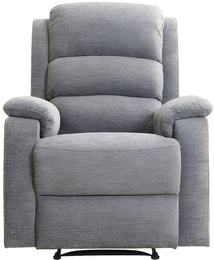 Vente-unique Elektrische relaxfauteuil van stof met plateau NEVERS - Grijs