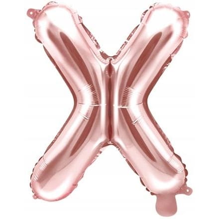 Partydeco - Folieballon Rose Gold Letter X (35 cm)