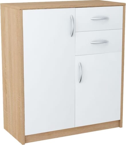 Meble Bestseller - Komoda - 2 Deuren 2 Laden - Wit - Sonoma