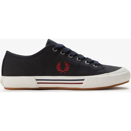 Fred Perry B708 Vintage Tennis Canvas Heren Navy/Rode Sneakers