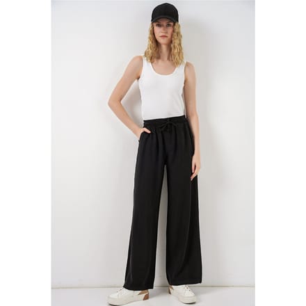 Hoge Taille Wijde Pantalon met Zak