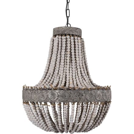 KS Verlichting - hanglamp - Zion - E27 - plafondlamp - dimbaar - hanglampen eetkamer - kroonluchter - gebroken wit