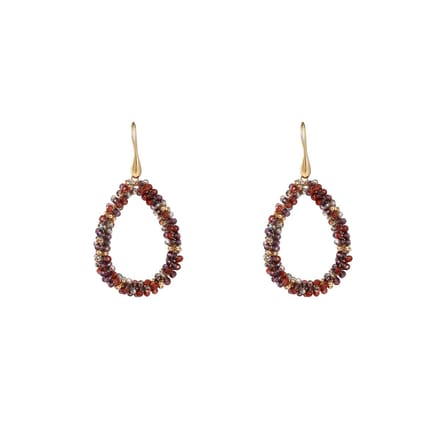 Go Dutch Label Oorhangers Drop Dangle Goud Burgundy
