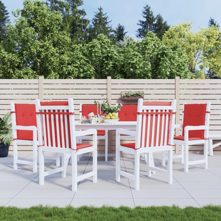 vidaXL - Tuinstoel - kussens - 6 - st - Rood - 100 - x - 50 - x - 3 - cm