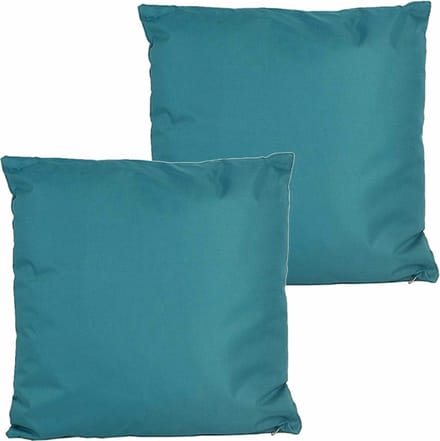 Anna's collection buitenkussen - 2x - petrol blauw - 60 x 60 cm - binnen/buiten