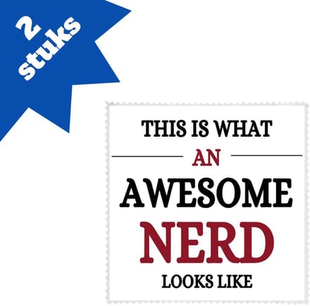 Akyol - an awesome nerd brillendoekjes - Nerd - echte nerds - school - verjaardagscadeau - kado - gift - 17,8 bij 17,8 cm - 2 stuks