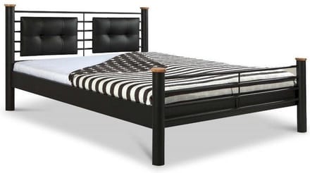 Bed Box Wonen Luna metalen bed Zwart 160x200 cm