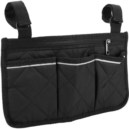 Draagbare Zijleuning Multi-Pocket Opbergtas Pouch met Reflecterende Strip(zwart ) black