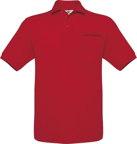 Unisex Polo Safran Pocket merk B&C Rood maat M