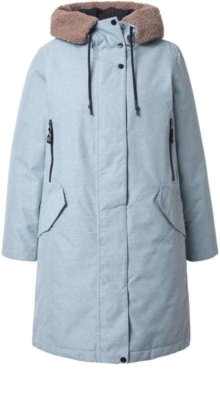 Laurasøn - Dames - Functionele jas capuchon met teddy rand rits - Retro marine - Maat 48+
