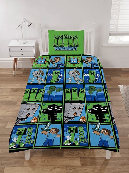 Minecraft Dekbedovertrek - Eenpersoons - Geschikt voor 140 x 200 cm. - Dekbed