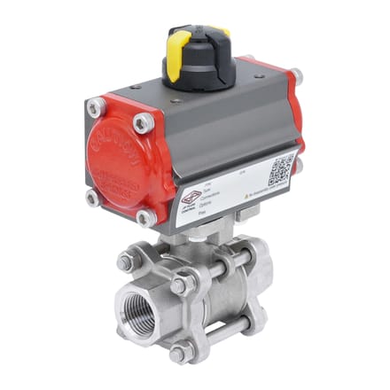 Pneumatische Kogelkraan G1 1/4'' RVS Dubbelwerkend