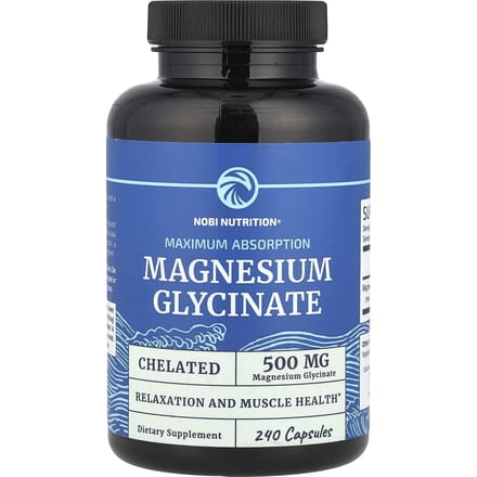 Nobi Nutrition, Magnesiumglycinaat, 240 capsules (250 mg per capsule)