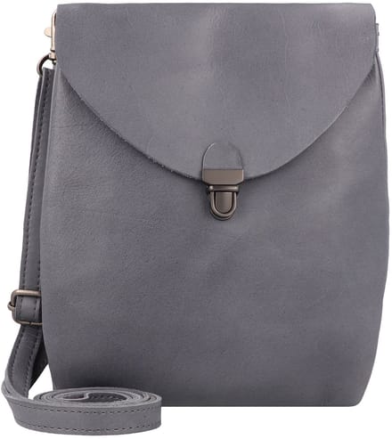 HAROLD'S Leren Schoudertas Fold Handbag Clutch Up Light Blue Blauwgrijs