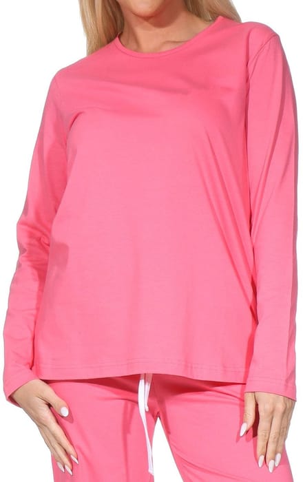 Damespyjamashirt met lange mouwen mix & match