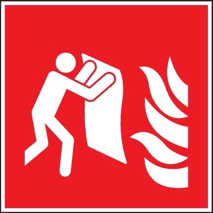 Blusdeken sticker - ISO 7010 - F016 100 x 100 mm