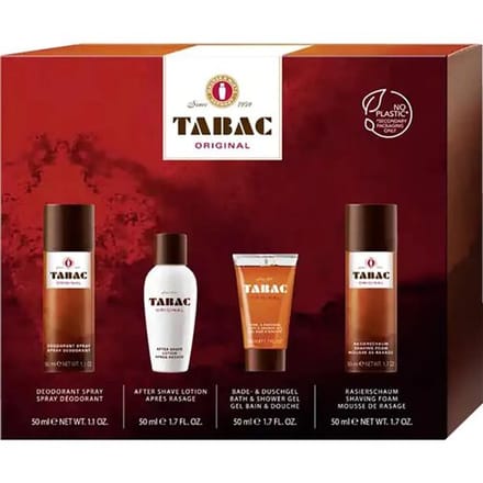 Tabac Original Geschenkset - 4-delige set met aftershave, showergel, scheerschuim