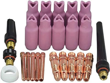 TIG Spantanglichaam en Keramische Cups Set - 24 Stuks - Diverse Maten