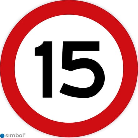Simbol - Stickers 15 km - Maximaal 15 km/u - Duurzame Kwaliteit - Formaat ø 5 cm.