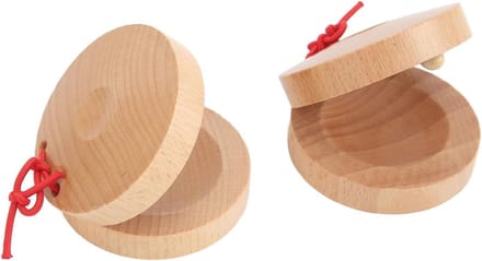 Houten Vinger Castagnet - Percussie Instrument - Muzikaal Spelen - Gladde Afwerking - 55 cm Diameter - Natuurlijk Hout