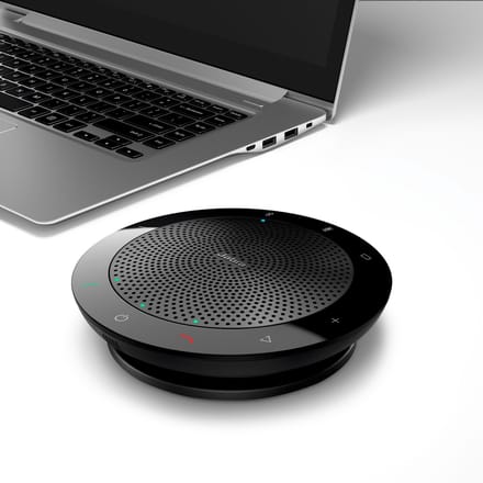 Jabra Speak 510+ MS – Draagbare Speakerphone – Bluetooth & USB – Inclusief Link 370 USB-adapter – Conferentiespeaker met Microfoon – Geschikt voor Microsoft Teams – Zwart