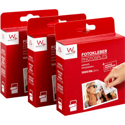 Walther Design FT025TA - Fototape - Dubbelzijdig Zelfklevend - 3 x 1000 plakkers