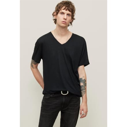 John Varvatos Astor Regular Fit Ss V-n Black Taglia: M | Magliette basic Outlet | Uomo | Nero