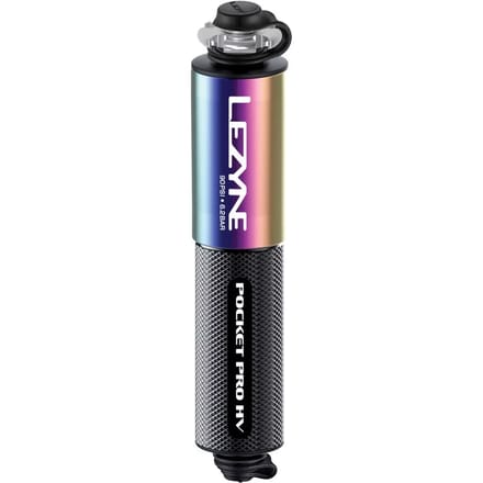 Lezyne Pocket Drive Pro HV - Handpomp - Fietspomp - Tot 6.2 bar - ABS Flex Hose - Neo metallic/Zwart