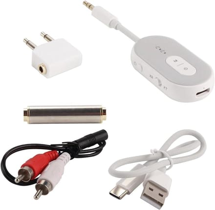 2-in-1 dual-mode Bluetooth audio adapter with 10m transmission range, suitable for TVs, projectors, car audio systems, headphones, etc. (BT-20)