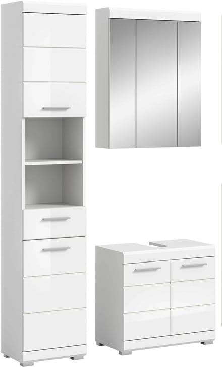 Scout badkamercombinatie wit hoogglans MDF TZ wit NB - 34x112x191cm