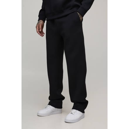 Tall Straight Fit Scuba Trousers | Black | Size Medium