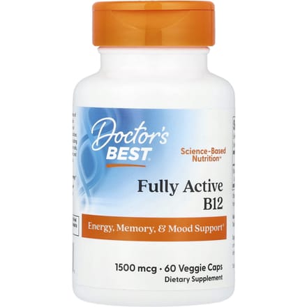 Doctor's Best, Volledig geactiveerde B12, 1.500 mcg, 60 vegetarische capsules