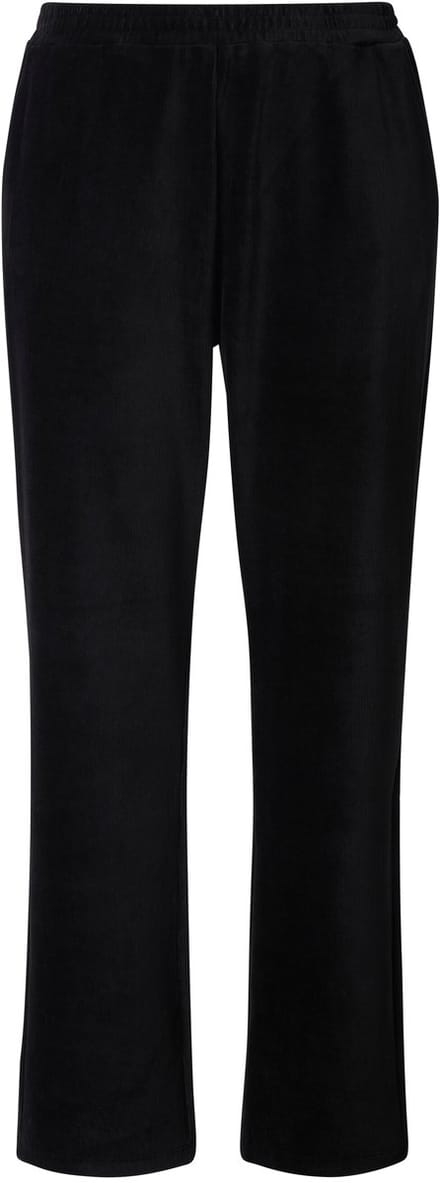 Ulla Popken - Dames - Corduroy broek Ruby rechte pijpen elastische tailleband - Zwart - Maat 50+