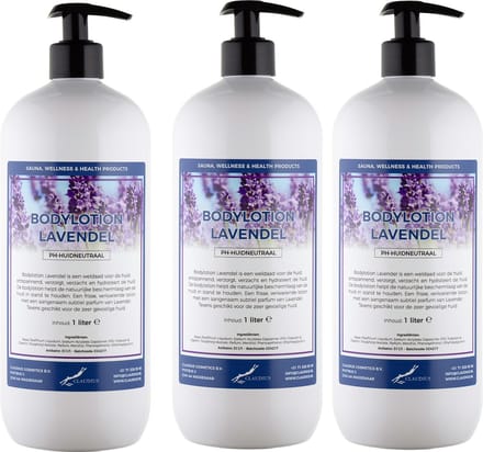 Bodylotion Lavendel 1 liter - met gratis pomp - set van 3 stuks