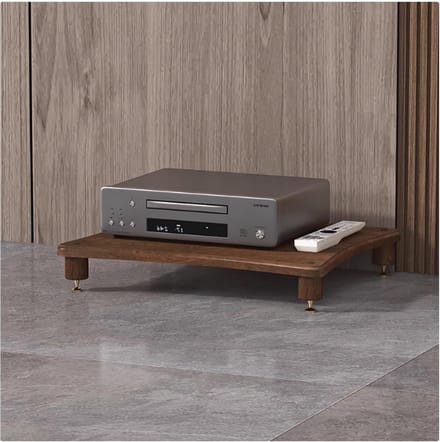 Media Opbergrek - Audio Kast - Apparatuur Opslag - Open Structuur Ontwerp - 60x48x10 cm - Walnoot