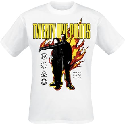 Twenty One Pilots T-shirt - On Fire - S tot XXL - voor Mannen - wit
