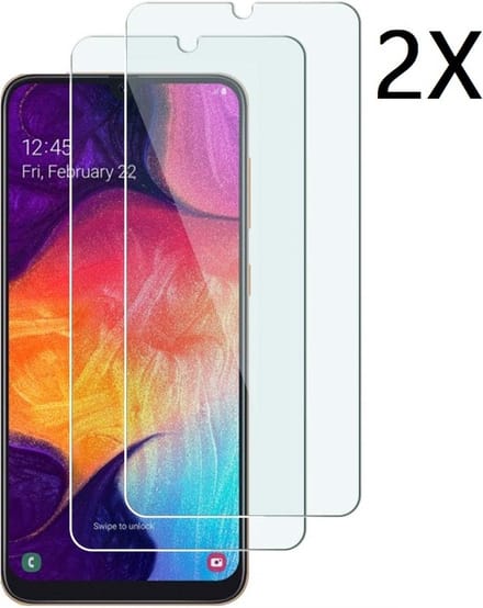 Ntech 2Pack Screenprotector Geschikt voor Samsung Galaxy A50 - Screenprotector Tempered glass