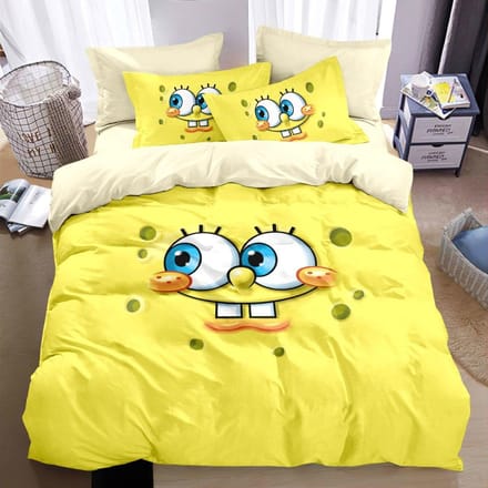 3D Spongebob Squarepants Polyester Dekbedovertrekset voor Kinderen, King Size Beddengoed, Dekbedsets, 100% Polyester 210x210cm