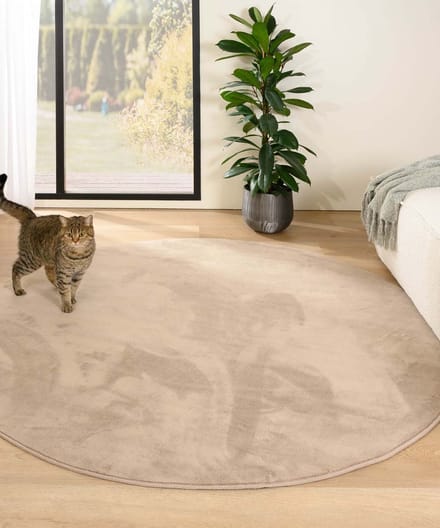 Rond zacht vloerkleed - Plush beige 200