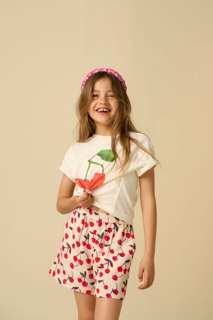 Sissy-Boy - Wit oversized T-shirt met kersen