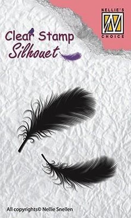 SIL023 Nellie Snellen clearstamp feathers - Stempel Veren - 2 veertjes